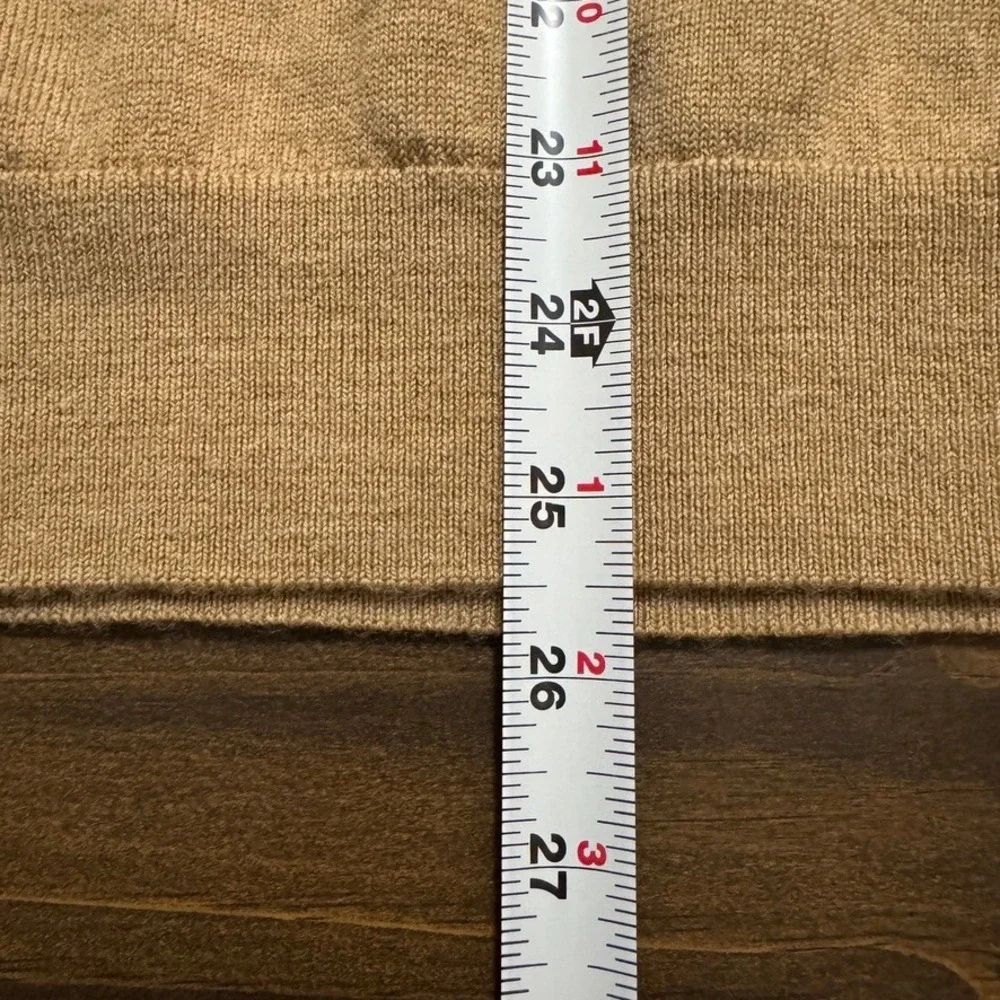 Banana Republic‎ sweater Large Khaki Beige 100% merino wool 1/4 zip mock neck
